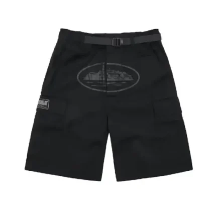 Corteiz Alcatraz Cargo Shorts Triple Black 1